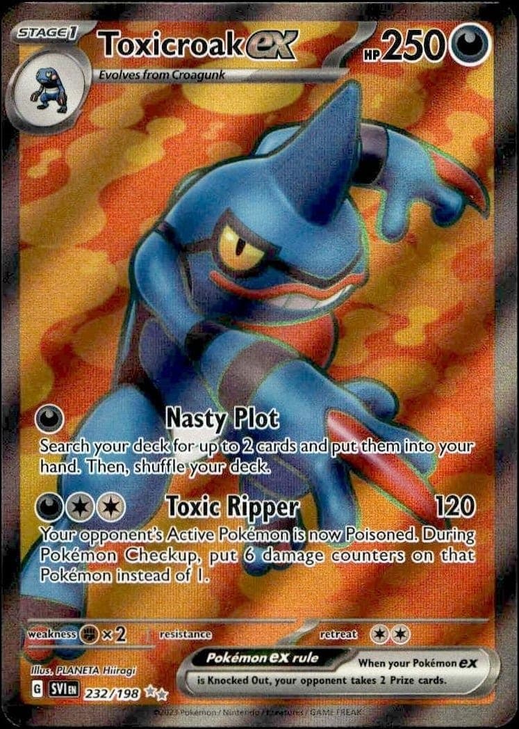 2023 Pokémon Scarlet & Violet Toxicroak ex #232/198 trading card