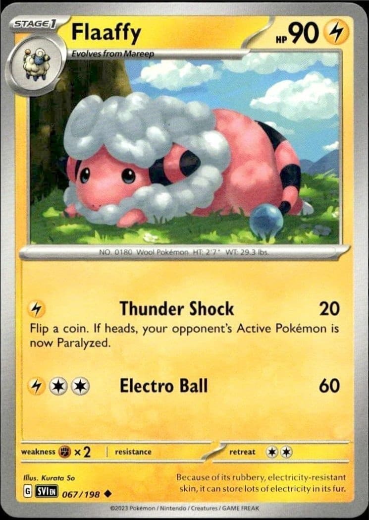 2023 Pokémon Scarlet & Violet Flaaffy #067/198 Pokémon card front