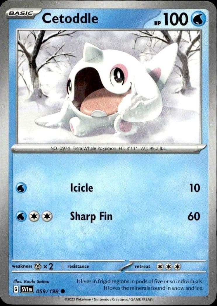 2023 Pokémon Scarlet & Violet Cetoddle #059/198 trading card