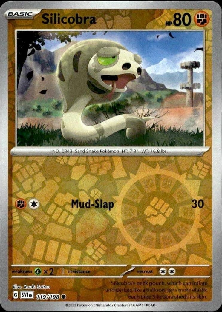 2023 Pokémon Scarlet & Violet Silicobra #119/198 Pokémon card front