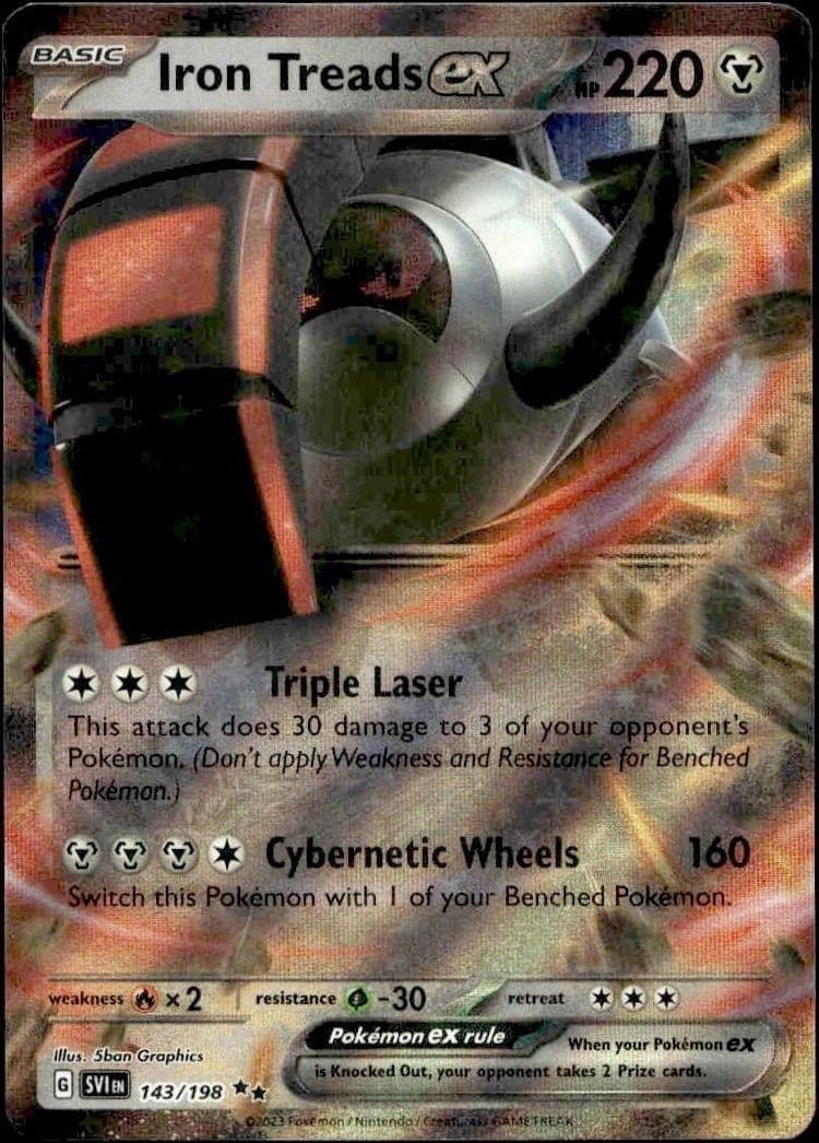 2023 Pokémon Scarlet & Violet Iron Treads ex #143/198 trading card