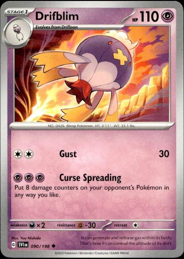 2023 Pokémon Scarlet & Violet Drifblim #090/198 Pokémon card front