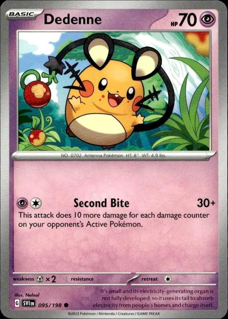 2023 Pokémon Scarlet & Violet Dedenne #095/198 Pokémon card front