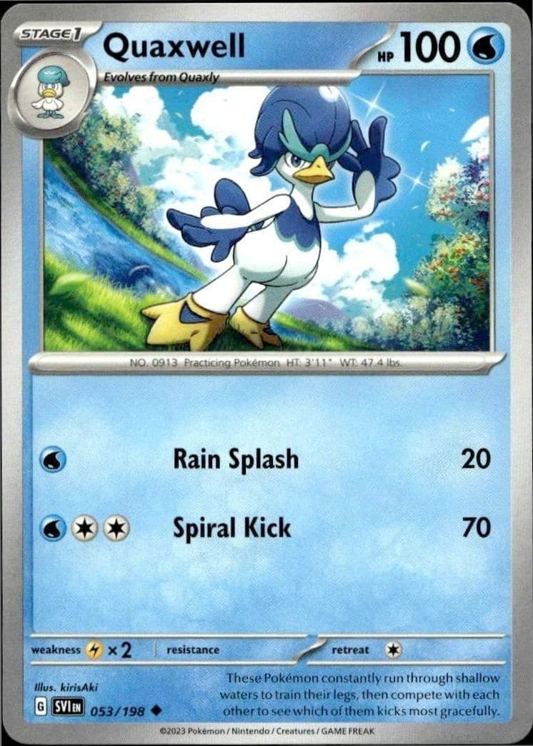 2023 Pokémon Scarlet & Violet Quaxwell #053/198 trading card