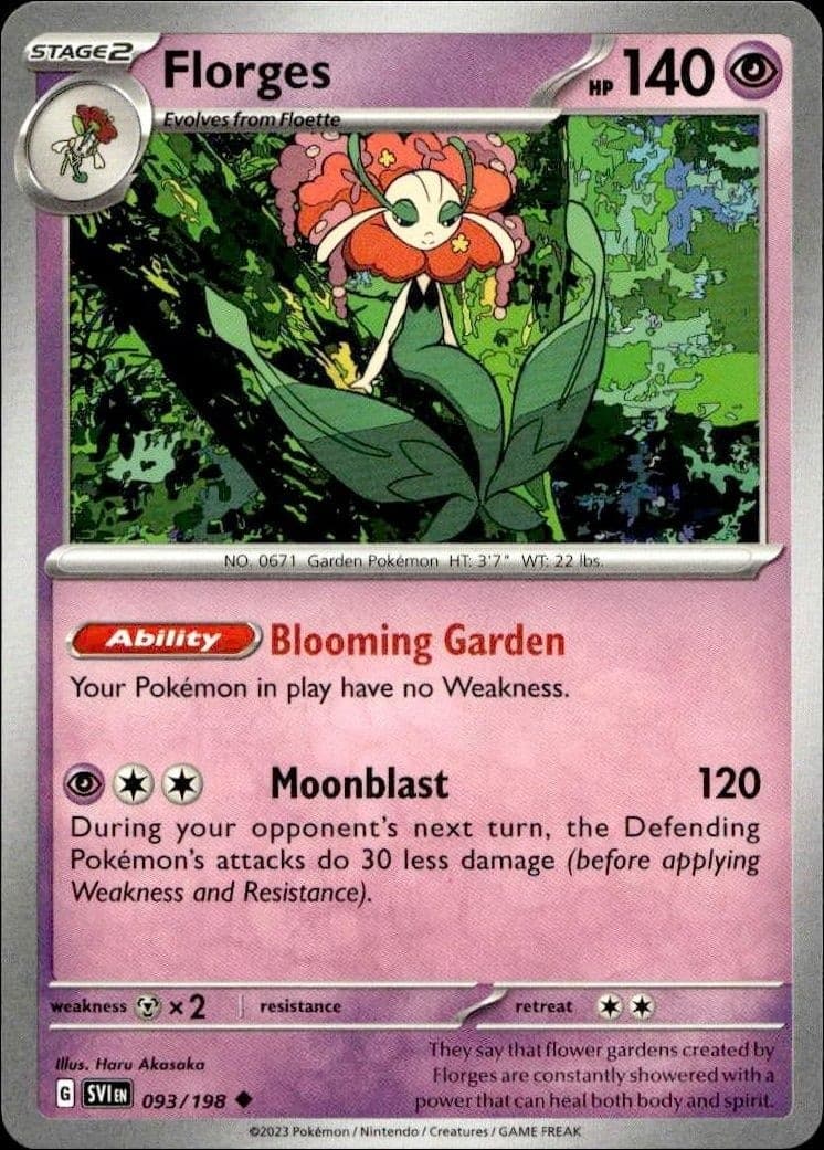 2023 Pokémon Scarlet & Violet Florges #093/198 Pokémon card front