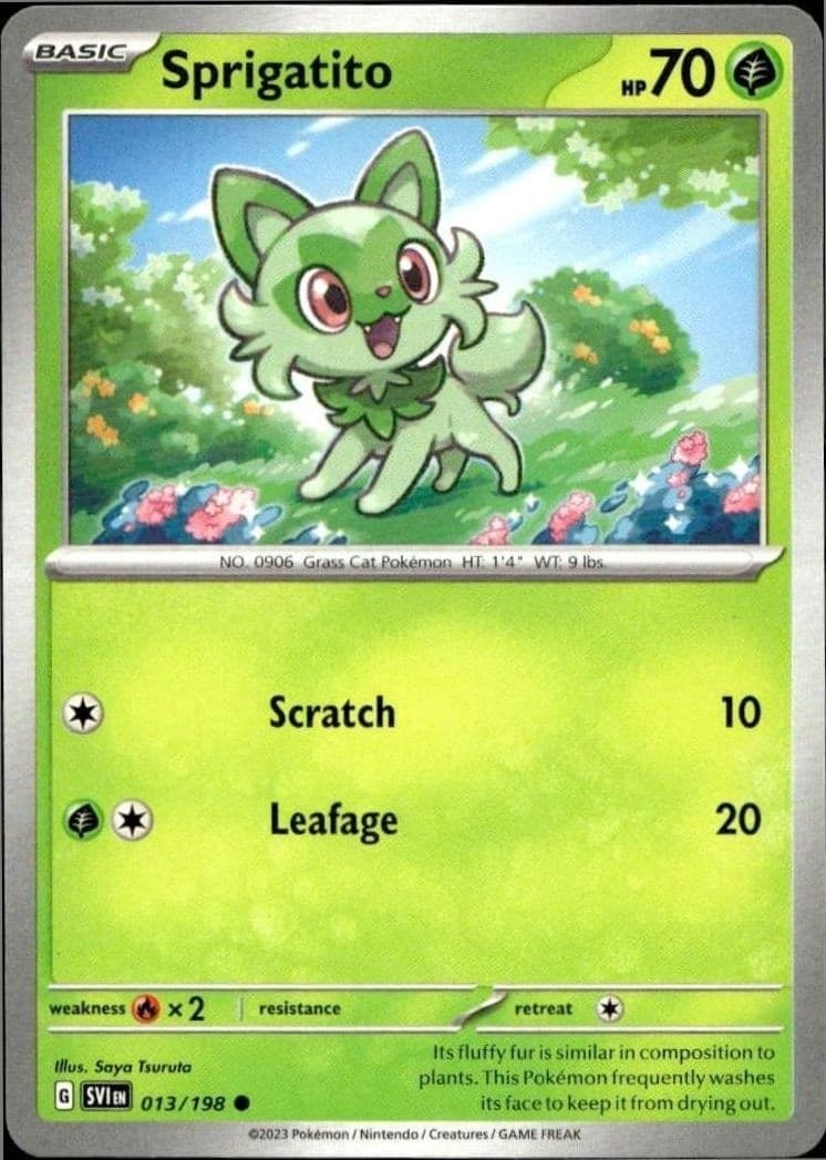 2023 Pokémon Scarlet & Violet Sprigatito #013/198 Pokémon card front