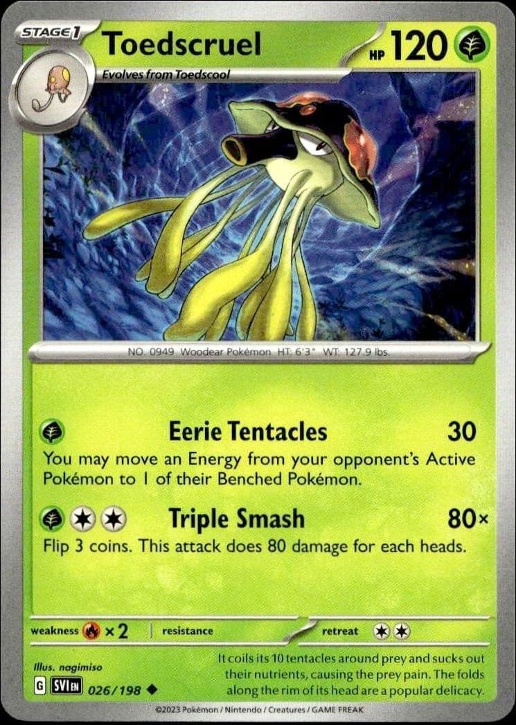 2023 Pokémon Scarlet & Violet Toedscruel #026/198 Pokémon card front