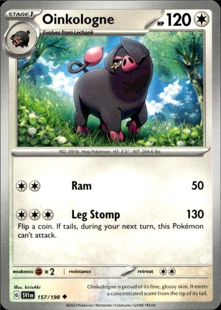 2023 Pokémon Scarlet & Violet Oinkologne #157/198 Pokémon card front