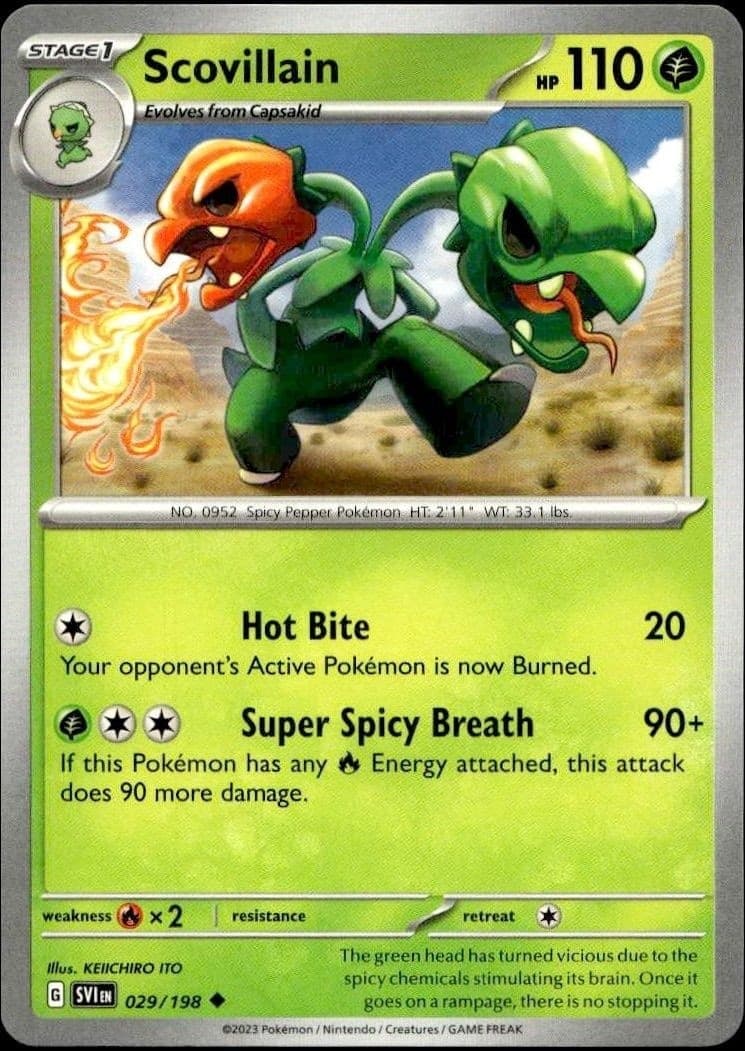 2023 Pokémon Scarlet & Violet Scovillain #029/198 Pokémon card front