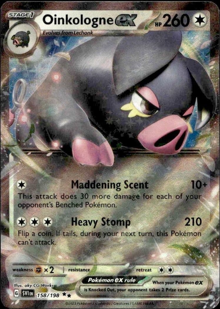 2021 Pokémon Scarlet & Violet Oinkologne Ex #158/198 Pokémon card front