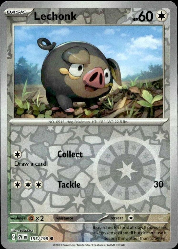 2023 Pokémon Scarlet & Violet Lechonk #155/198 Pokémon card front