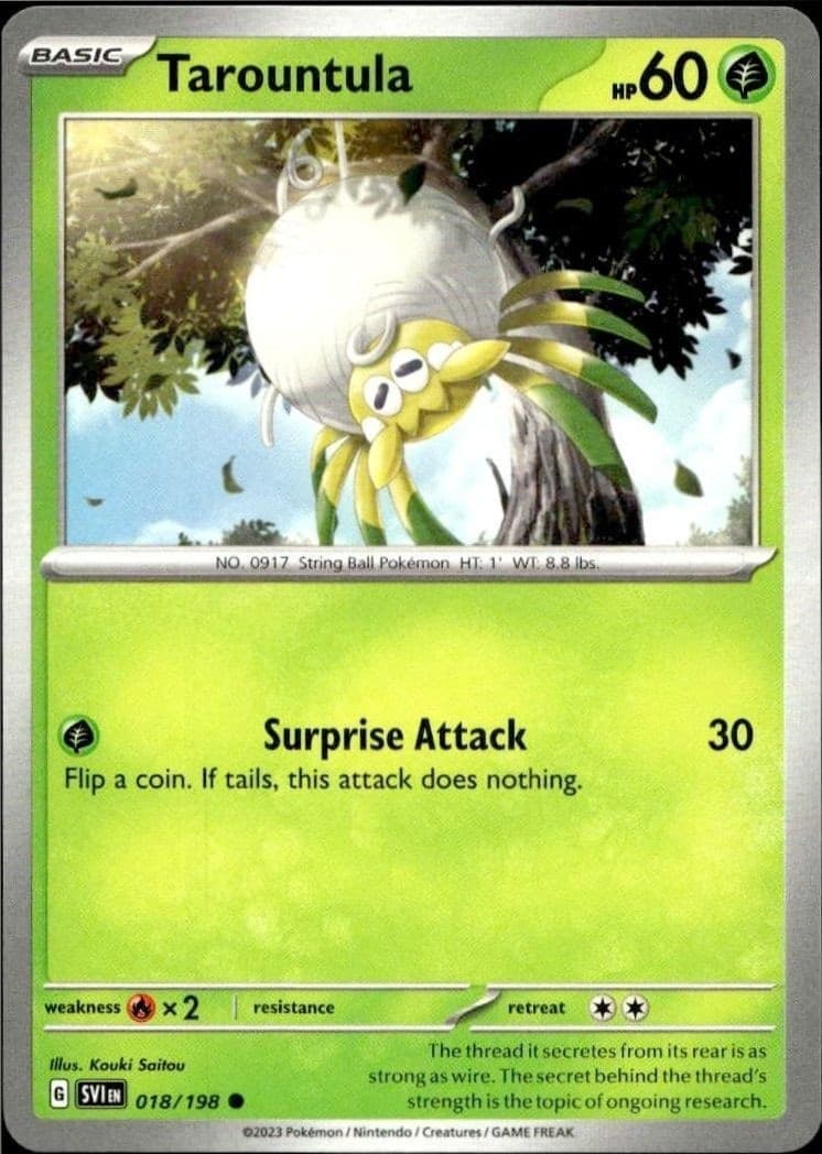 2023 Pokémon Scarlet & Violet Tarountula #018/198 trading card
