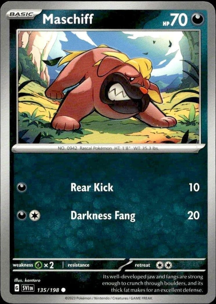 2023 Pokémon Scarlet & Violet Maschiff #135/198 trading card