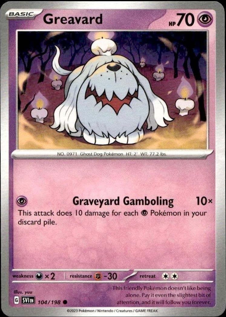 2023 Pokémon Scarlet & Violet Greavard #104/198 trading card