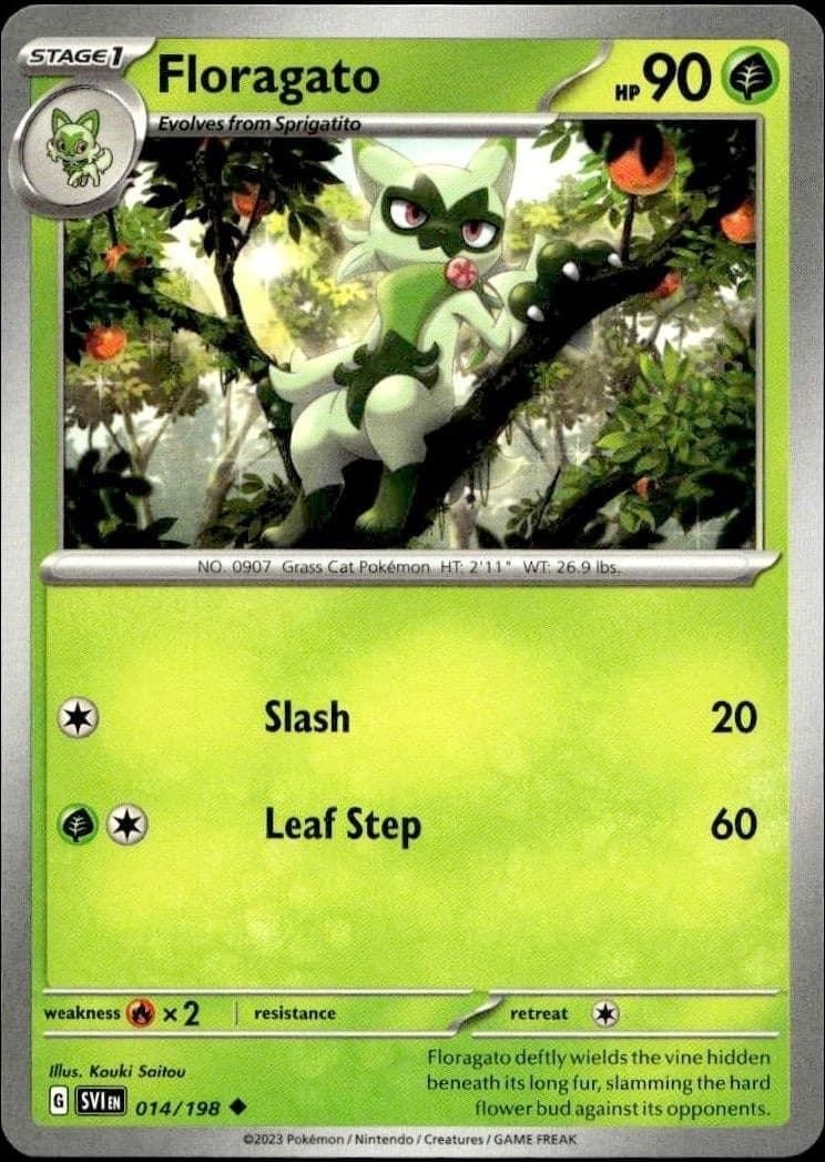 2023 Pokémon Scarlet & Violet Floragato #014/198 trading card