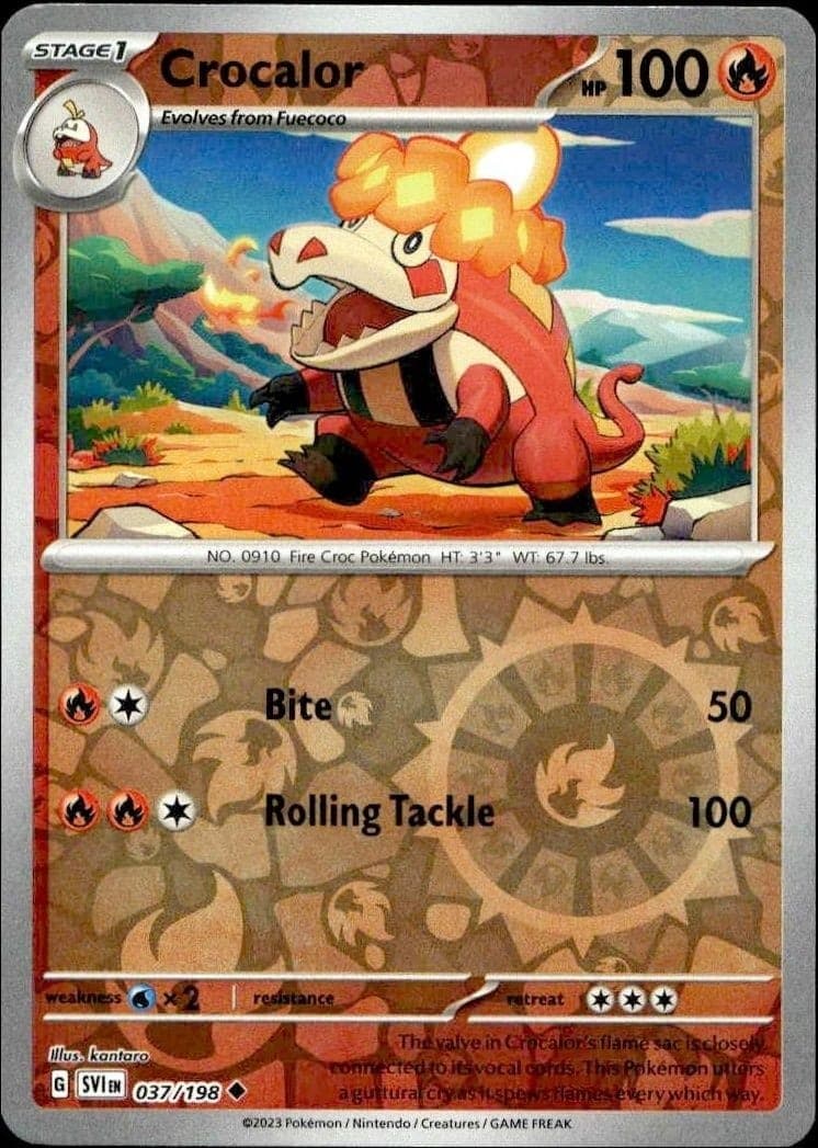 2023 Pokémon Scarlet & Violet Crocalor #037/198 trading card