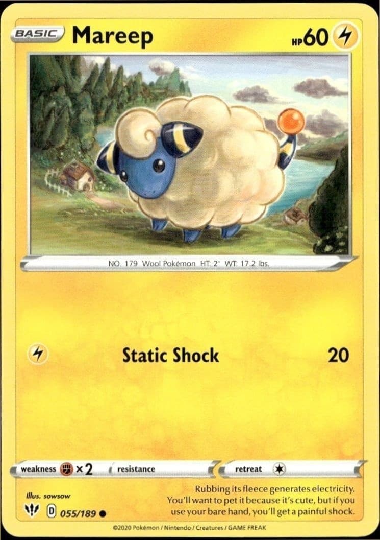 2020 Pokémon Darkness Ablaze Mareep #055/189 trading card