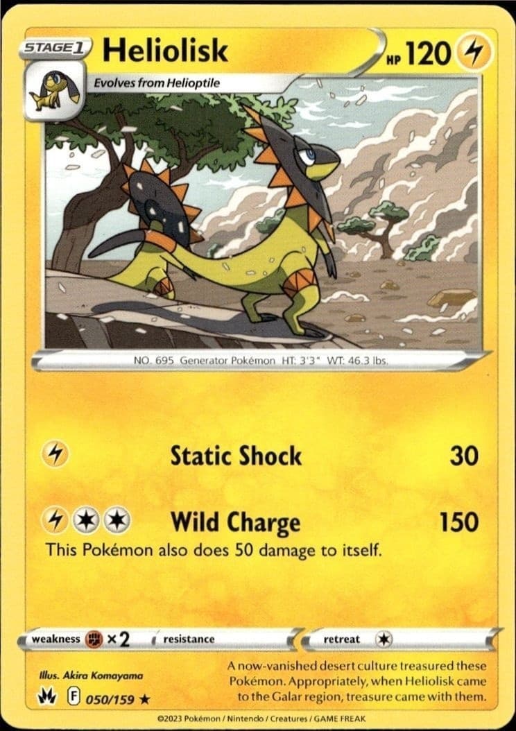 2023 Pokémon Crown Zenith Heliolisk #050/159 trading card