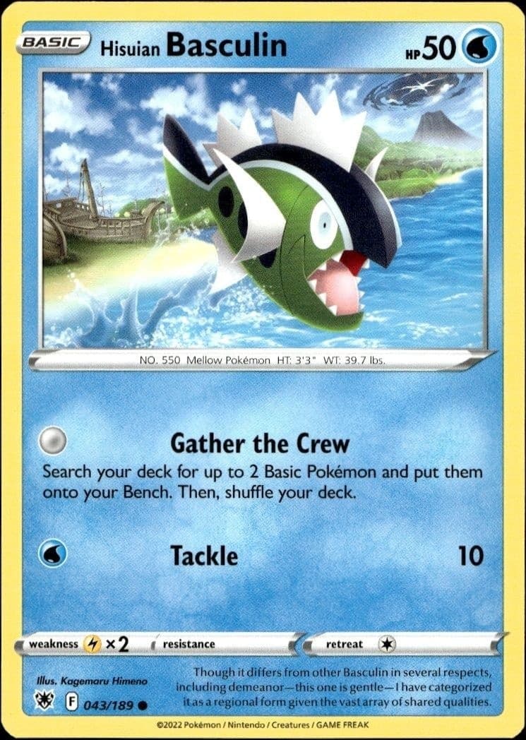 2022 Pokémon Astral Radiance Hisuian Basculin #043/189 trading card