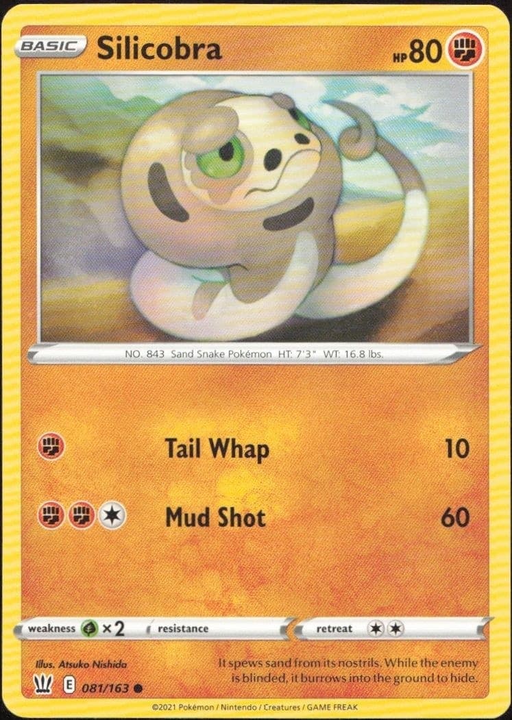 2021 Pokémon Battle Styles Silicobra #081/163 trading card