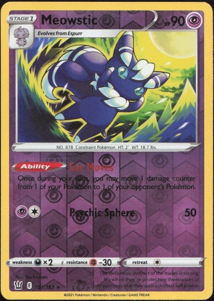 2021 Pokémon Battle Styles Meowstic #061/163 trading card