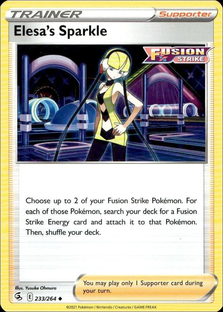 2021 Pokémon Fusion Strike Elesa's Sparkle #233/264 trading card
