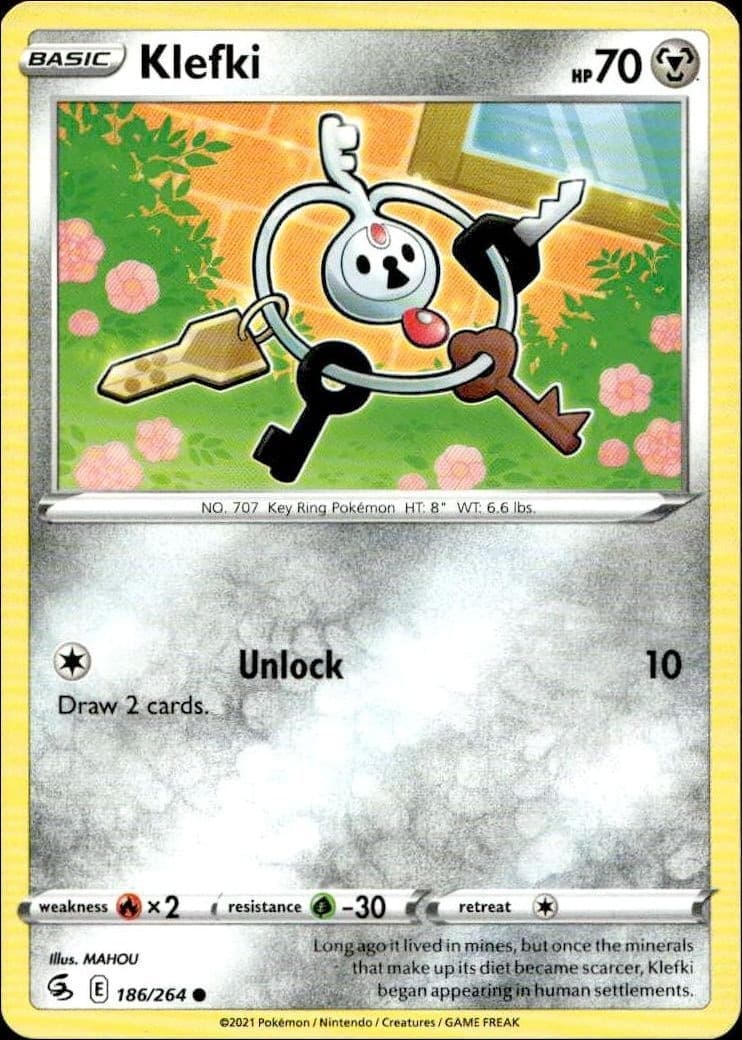 2021 Pokémon Fusion Strike Klefki #186/264 trading card
