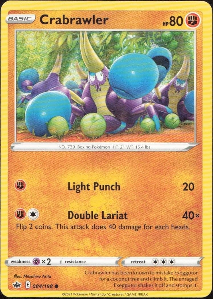 2021 Pokémon Chilling Reign Crabrawler #084/198 trading card