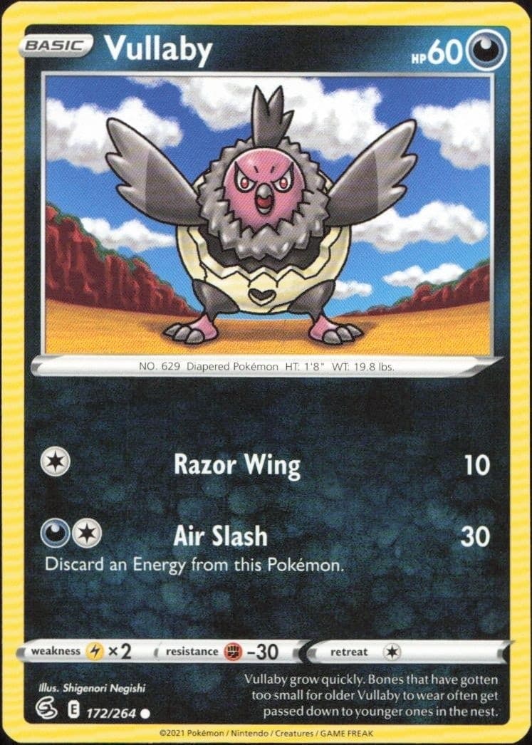 2021 Pokémon Fusion Strike Vullaby #172/264 trading card