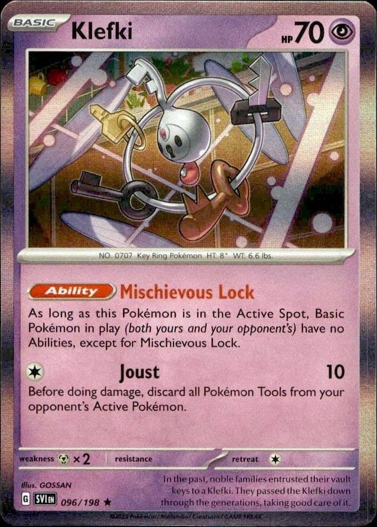 2023 Pokémon Scarlet & Violet Klefki #096/198 trading card