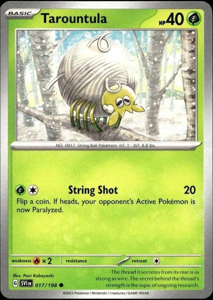 2023 Pokémon Scarlet & Violet Tarountula #017/198 trading card