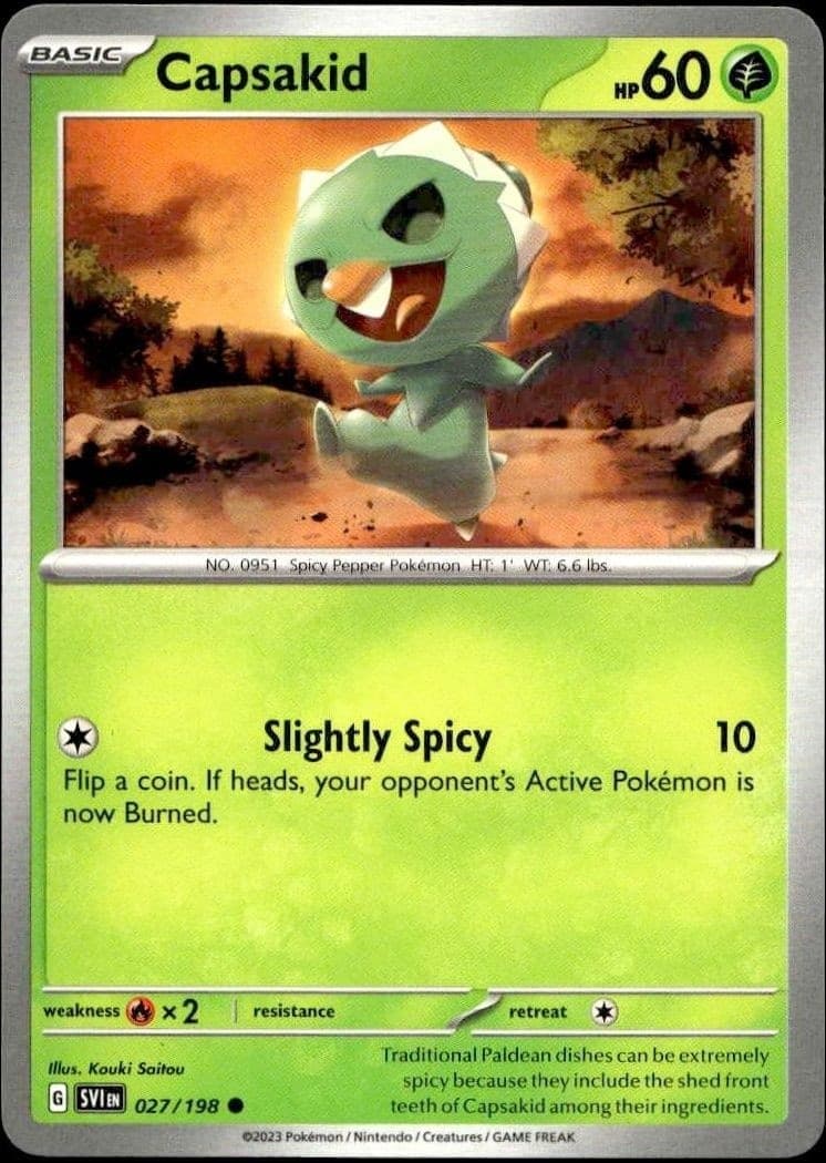 2023 Pokémon Scarlet & Violet Capsakid #027/198 trading card