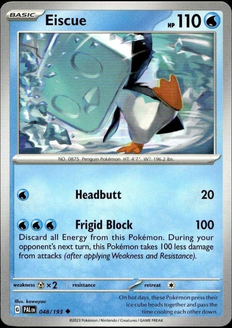2023 Pokémon Paldea Evolved Eiscue #048/193 trading card