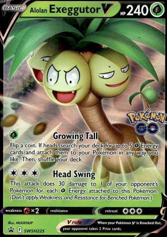 2019 Pokémon SWSH Black Star Promos Alolan Exeggutor V #SWSH225 trading card