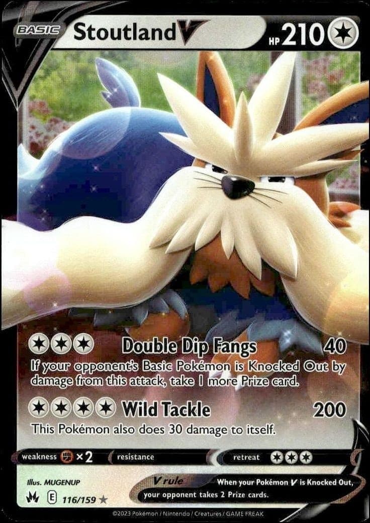 2023 Pokémon Crown Zenith Stoutland V #116/159 trading card