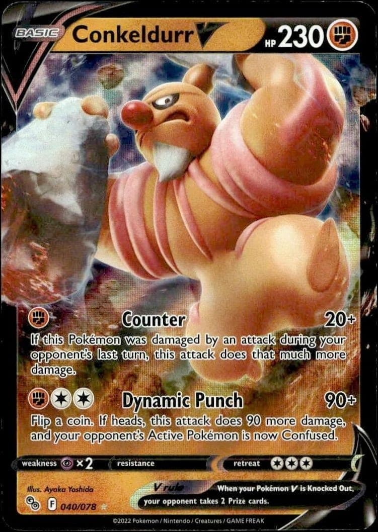 2022 Pokémon Pokémon GO Conkeldurr V #040/078 trading card