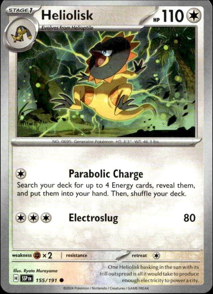 2024 Pokémon Surging Sparks Heliolisk #155/191 trading card