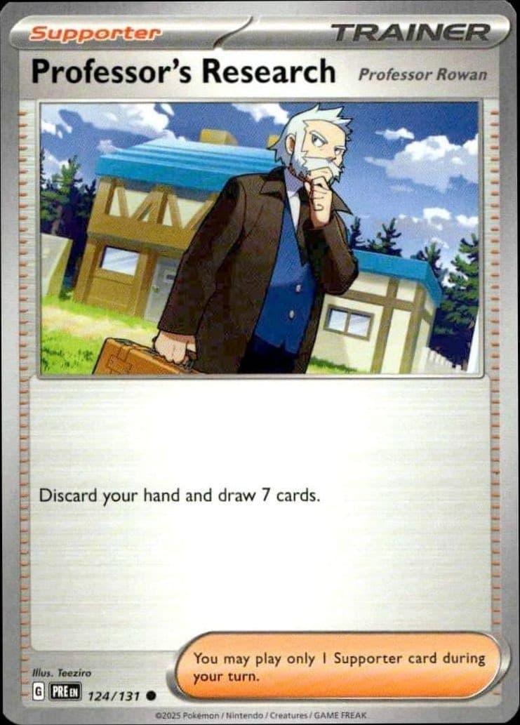 2025 Pokémon Prismatic Evolutions Professor's Research #124/131 Pokémon card front