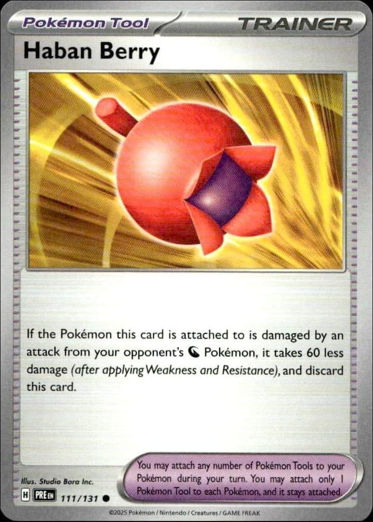 2025 Pokémon Prismatic Evolutions Haban Berry #111/131 trading card