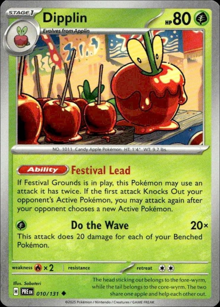 2025 Pokémon Prismatic Evolutions Dipplin #010/131 trading card