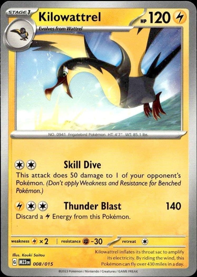 2023 Pokémon McDonald's Collection Kilowattrel #008/015 trading card
