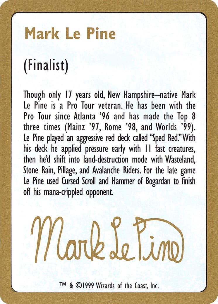 Mark Le Pine Bio - Image 1