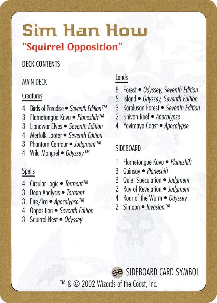 Sim Han How Decklist - Image 1