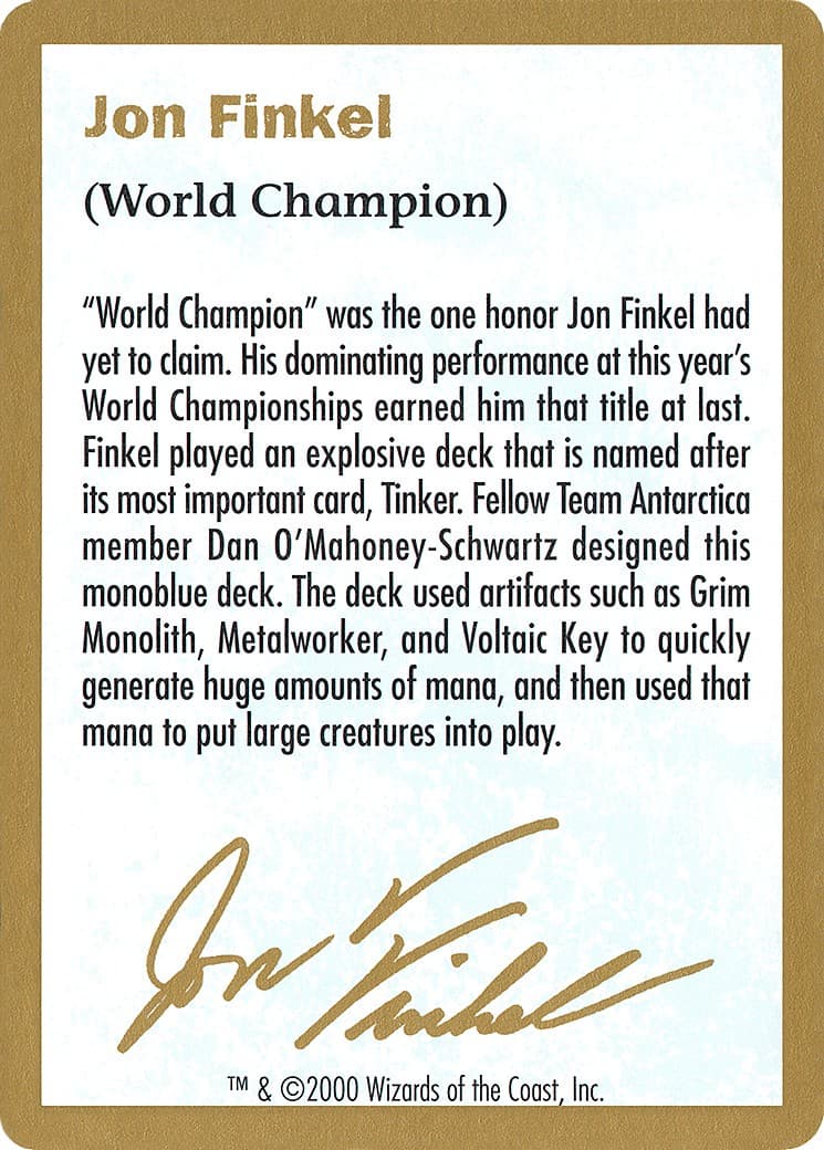 Jon Finkel Bio - Image 1