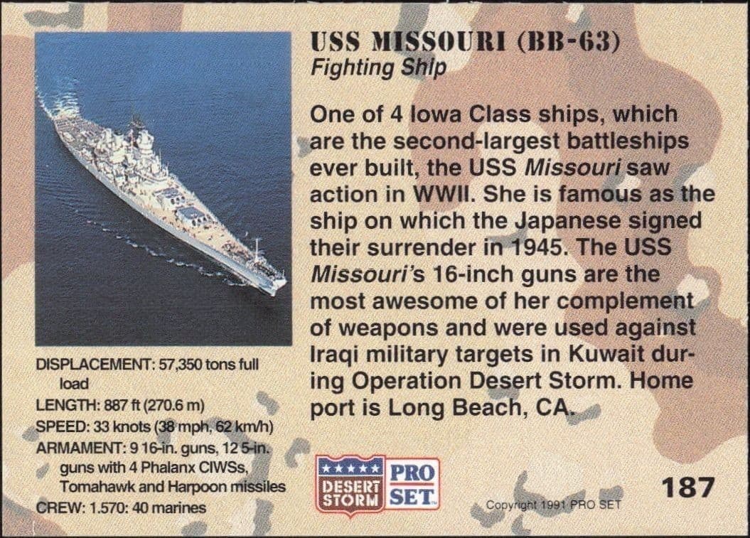 USS Missouri (BB-63) - Back