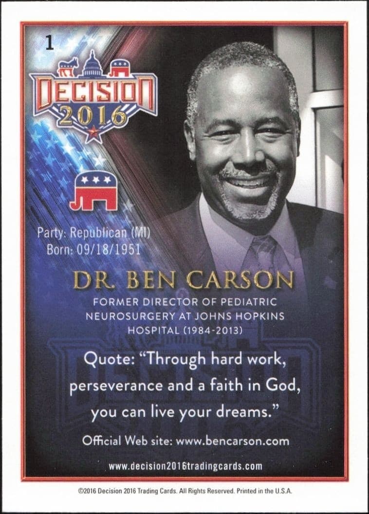 Dr. Ben Carson - Back
