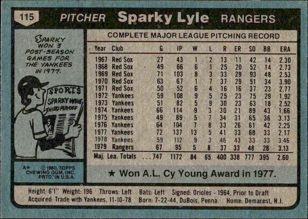 Sparky Lyle - Back
