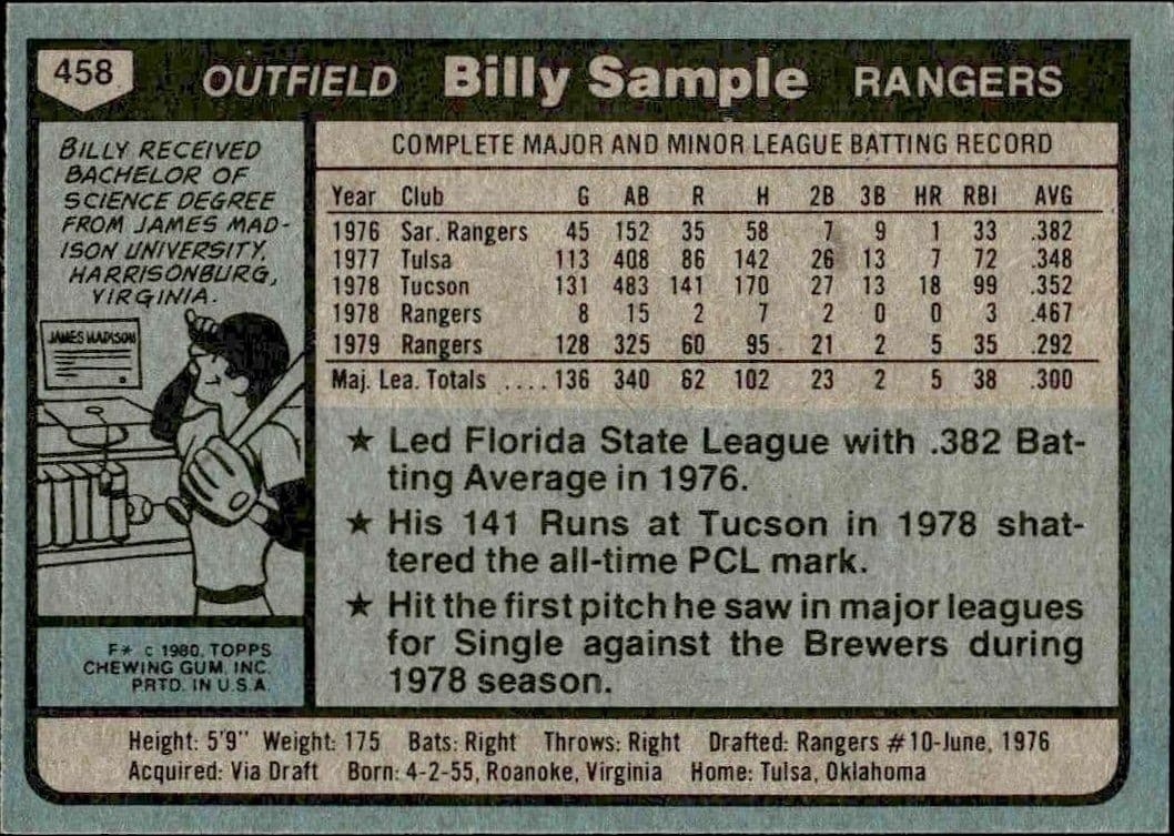 Billy Sample - Back