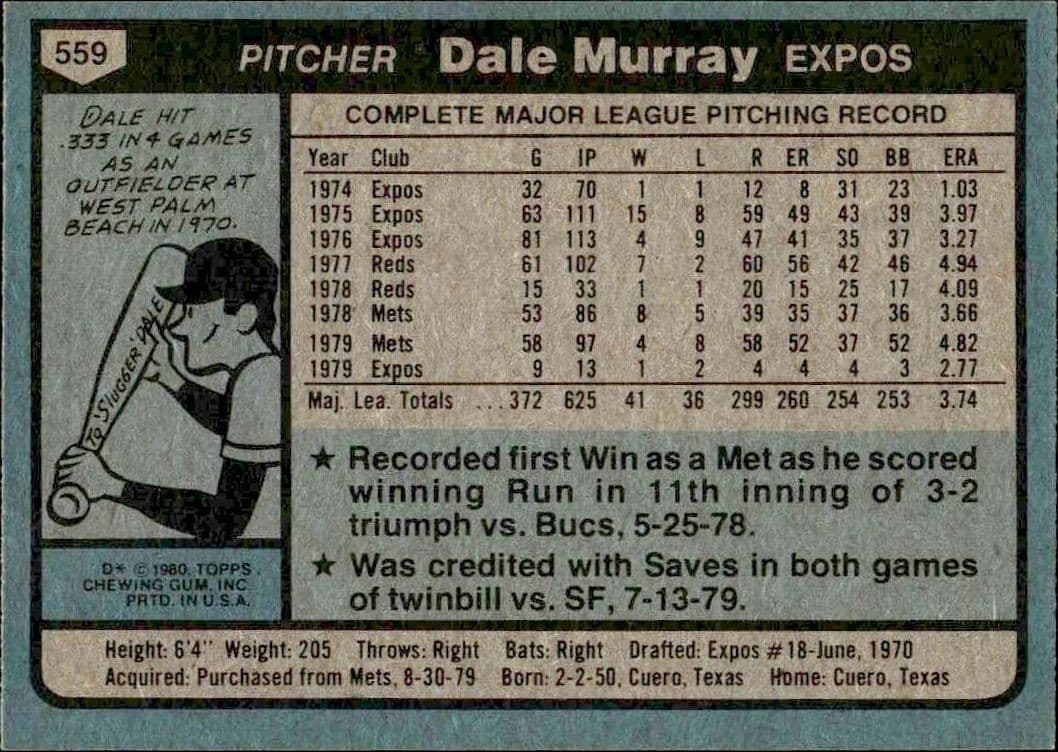 Dale Murray - Back