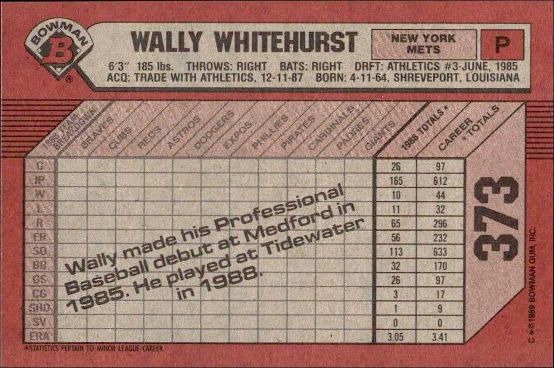 Wally Whitehurst - Back